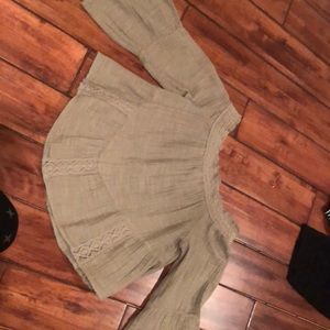 Olive green off the shoulder top